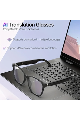 Xuweiwei Mavi Lıfebee 2025 Akıllı Kablosuz Gözlük 100 Dil Çeviri Müzik Ses Kaydı Usb Şarj Seyahat Ofis İçin