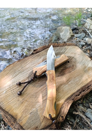 El Yapımı Outdoor Kamp Çakısı Açık Kahverengi