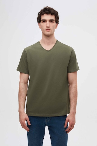 D's Damat Ds Damat Slim Fit Haki V Yaka %100 Pamuk T-shirt 4HC141996755M Haki
