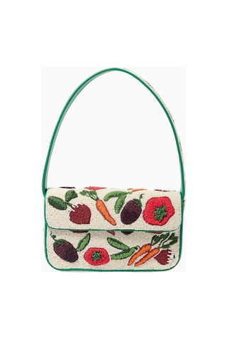 Staud Tommy Crudite-print Boncuklu Çanta Omuz Çantası Çok Renkli