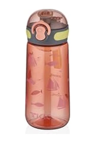 Tkk 400ml Pipetsiz Taşıma Askılı Süzgeçli Çocuk Su Matarası Turuncu Genel