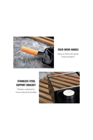 Dancemonkey Kompakt Peynir Eritici Tavada Yapışmaz Raclette Izgara Seti Taşınabilir Mum Işığı Raclette Ve Spatula Ev Metal Mutfak Izgara Aracı Ahşap Saplı Siyah Siyah