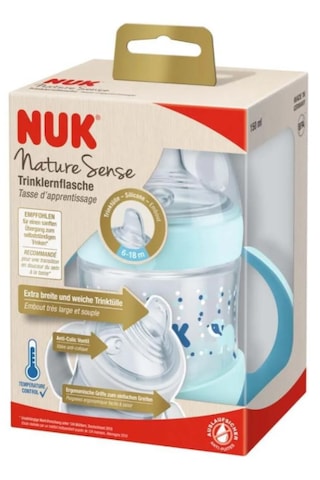 Nuk Nature Sense Isı Göstergeli Pp Alıştırma Bardağı 150 Ml - 2 Adet Yedek Başlık Mavi