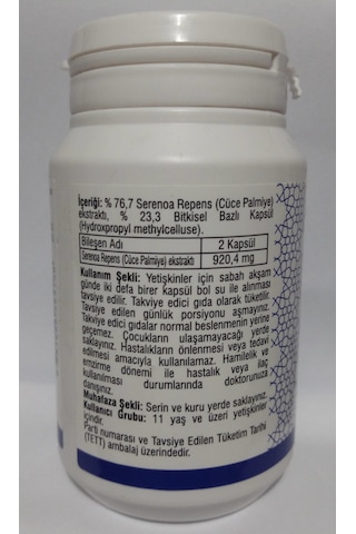 Ersağ Cüce Palmiye Gıda Takviyesi. Saw Palmetto