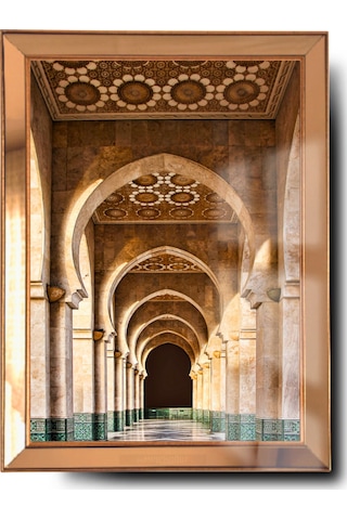 Gold Hasan Camii Cam Ayna Çerçeveli Dini Tablo