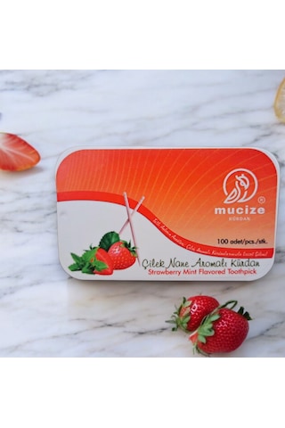 Mucize Çilek-nane Aromalı Kürdan Metal Kutu
