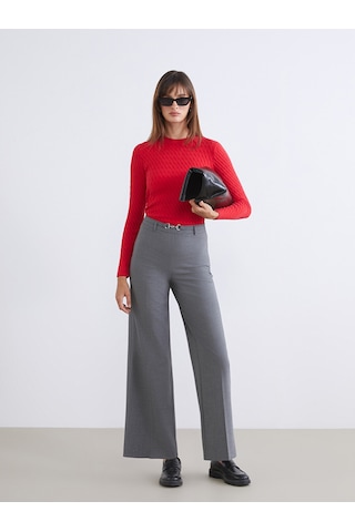 Lcw Vision Gri Dar Fit Geniş Paça Kadın Pantolon