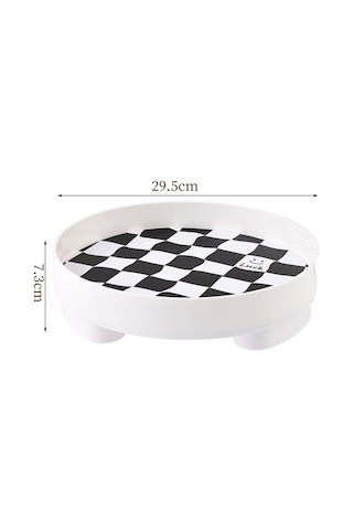 Shineyee Büyük Boy Beyaz Satranç Desenli Ahşap-plastik Entegre Giriş/ Oturma Odası Çekmecesi: Dekoratif Ev Çeşitli Kullanimlı Depolama Tepsisi 29.5 7.2 Cm