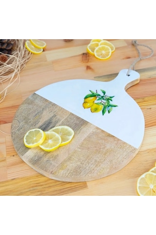 Bambum Kangura Limon Yuvarlak Kesme Tahtası Küçük Renkli