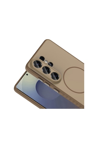 Samsung Galaxy Uyumlu S26 Ultra Kılıf Manyetik Şarj Özellikli Tea Olid Kapak
