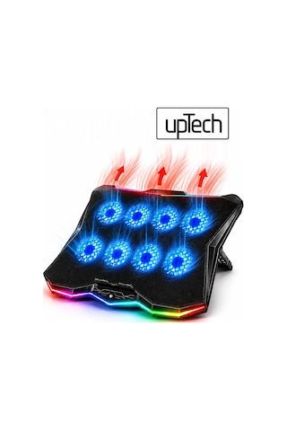Uptech Rgb Laptop Soğutucu 8 Fanlı Ayarlanabilir Standlı Notebook Soğutucu