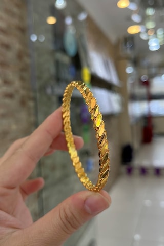 Gümüş Altın Kaplama Üçlü Burma Bilezik El7971v3 Sarı