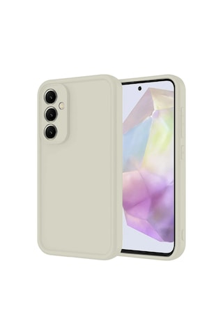 Samsung Uyumlu Galaxy A16 5g Kılıf Viera Silikon - Krem Düz Renkli/