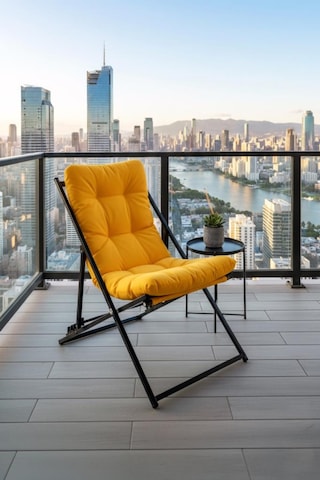 Napper Katlanabilir Sarı Şezlong - Su Geçirmez Kumaş, Metal İskelet, Balkon Ve Bahçe Sandalyesi Sarı