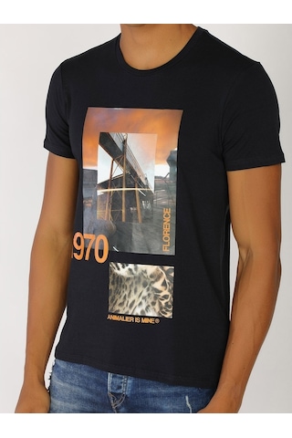Roberto Cavalli Erkek Tshirt /M.Rob.0421.14024 Lacivert