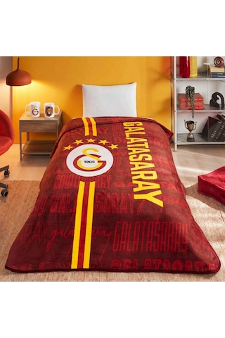 Galatasaray Lisanslı Battaniye Kupa Hediyeli Sarı Kırmızı