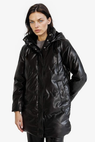 Defacto Su Geçirmez Relax Fit Kapüşonlu Suni Deri Parka F2884ax26spbk27 Siyah-bk27