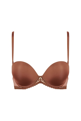 Aubade Sheer Emotion Bandeau Sütyen, Balenli, Çıkarılabilir Askılı Ve Grafik Işlemeli Model Kahverengi