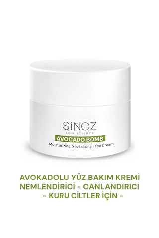 Sinoz Avokado Bomb Canlandırıcı ve Nemlendirici Yüz Bakım Kremi 50 ML