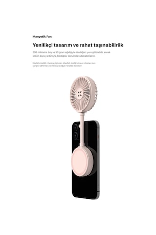 Manyetik Fan Şarj Edilebilir 3 Kademeli 5800 RPM Mıknatıslı MagSafe Telefon Vantilatörü X6104