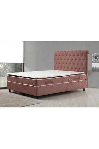 160x200 Sonata Baza+başlık+vassi Pedli Yatak Gül Kurusu