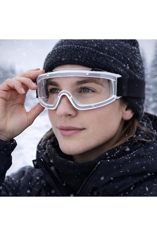 2 Adet Kayak Gözlüğü Şeffaf Ventilli Güneş Kar Koruyucu Gözlük Uv Korumalı Snowboard Glasses Gözlük Şeffaf