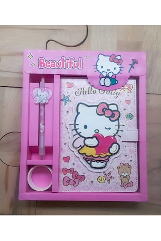 Sanrio Hello Kitty Defter- Kalem Bant Set-4 Renkli