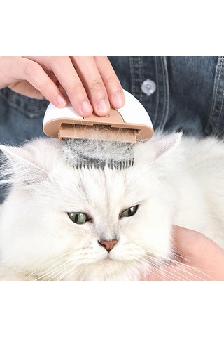 2-in-1 Kedi Tarak Köpek Bakım Fırçası Epilasyon Tapınma Temizleme Masaj Tarakları En İyi Pet Saç Fırçaları Haki