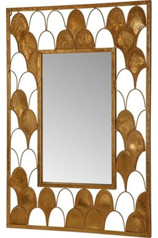 Vitale Yaldızlı Duvar Aynası 80 Cm Ak.Ga0020 Altın - Beyaz