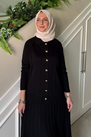 Yonca Triko Takım Siyah Çok Renkli