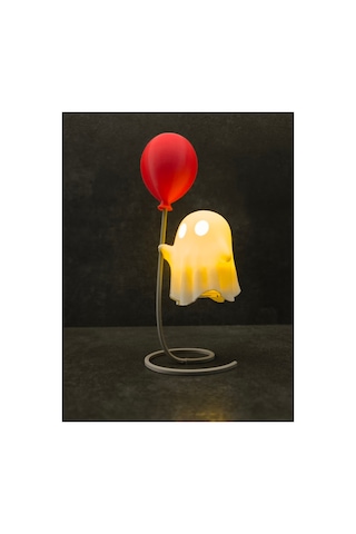 Cadılar Bayramı Temalı Hayalet Led Tealight Mumluk Balonlu Halloween Dekoratif Masa Süsü Beyaz