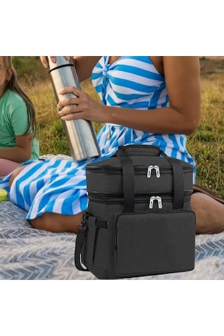 Pazly Yalıtımlı 18l Soğutucu Çanta Sıcak Soğuk Gıda Taşıma Siyah Siyah