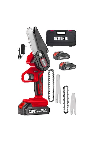 Steiner 128 Vf 10 Ah Akülü Dal Budama Çift Pala Çift Zincir Krmzı
