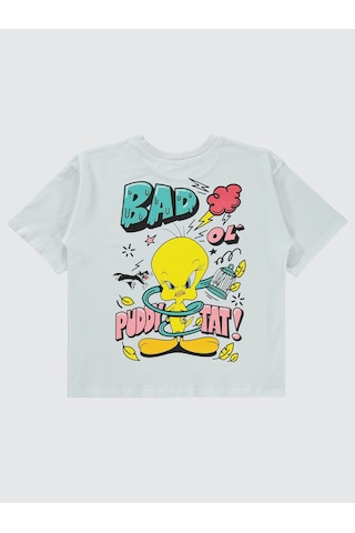 Tweety Kız Çocuk Tişört 10-13 Yaş Beyaz Beyaz
