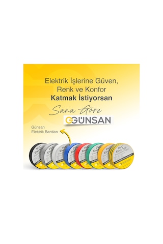 Günsan Renkli Elektrik İzolasyon Bandı 7 Adet