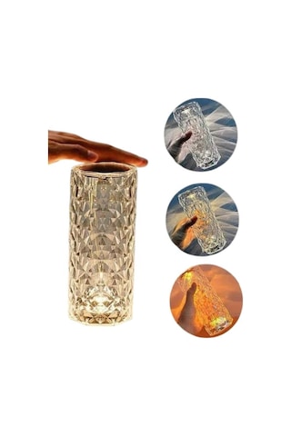 Kristal Lamba Masa Lambası Şarjlı Masa Lambası Dokunmatik Sensör Gldısptm - 88 Usb Şarjlı