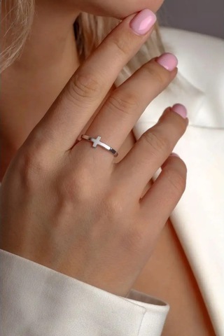 Ballagra Şık Gümüş Yüzük 925 Haç 133647965 Gri