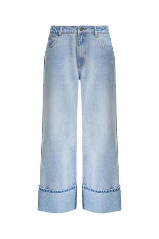American Rag Cie Top Model Cuffed Jean - Rahat Kesim, Cuffed Paça, %100 Pamuklu Şıklık Mavi