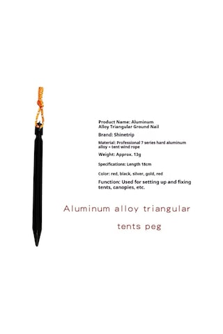 Xindoker 18cm Mor 7 Serisi Alüminyum Triangular Toprak Çivi, Çadır Ve Gölge Tente Sabitleme, Kauçuk İp Li Dayanıklı Outdoor Aksesuarı Mor