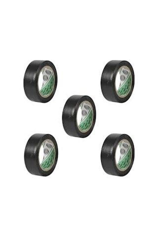 Pvc Elektirik Izalasyon Bandı 5 Adet Siyah 0,13 Mm X 18 Mm X 3 Yds