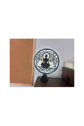 Buddha Meditasyon Temalı Led Masa Lambası Dekoratif Zen Tasarım Sade Beyaz Işık 12v Adaptörlü Renkli
