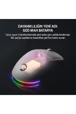 Gamepower Fenix 24.000dpı Triple Mode Kablolu/bluetooth/2.4g Beyaz Gaming Mouse Fenix