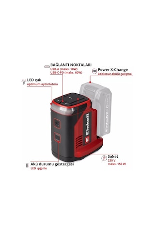 Einhell Tc-es 18/150/1 Li Solo Akülü Enerji İstasyonu 1091320