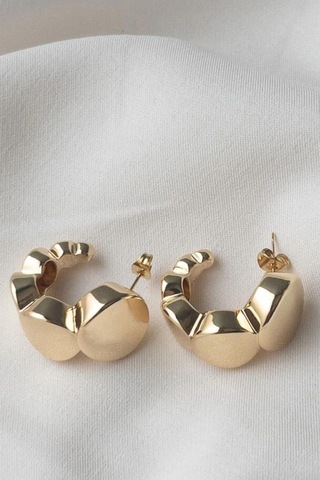 Oqqo Sıralı Daire Halka Küpe Altın