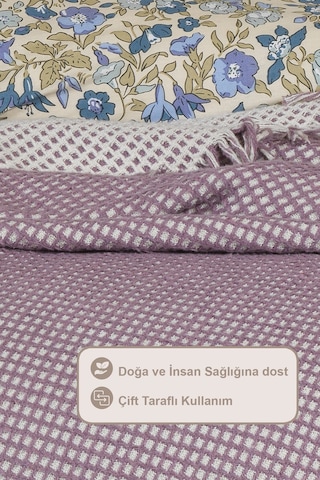 Elart Carlos Battaniye Çift Kişilik Waffle 200x220 Cm Mor Mor