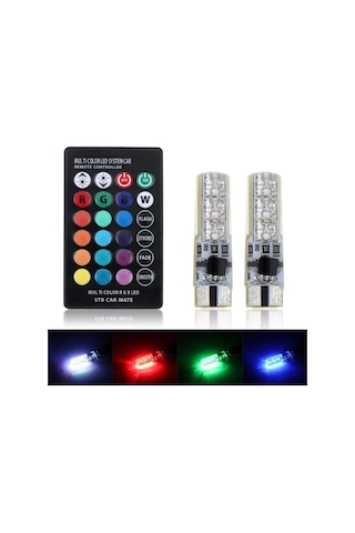 Uzaktan Kumandalı 18 Led Renk Değiştiren T10 Çakarlı Park Ampulu N11.1330