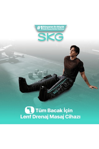 Skg Yy-a01l L Beden Lenf Drenaj Ve Bacak Kompresyon Masaj Aleti 360 5 Kademeli Hava Basıncı 2'li Set Sağ+sol Akıllı Bacak Ve Ayak Masaj Cihazı 3 Akıllı Masaj Modu