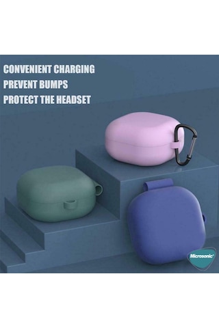 Microsonic Samsung Galaxy Buds 2 Pro Kılıf Askılı Mat Silikon Siyah