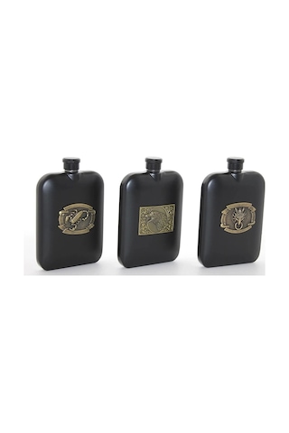 Paslanmaz Çelik Kabartmalı Tekli 6 Oz Matara Alk2666 Açık Lacivert