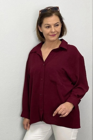Mia Butik Kadın Bordo Ayrobin Gömlek Bordo